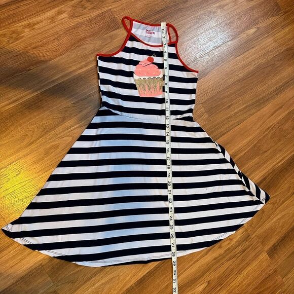 Epic Threads girls navy blue and white striped dress size medium - Picture 3 of 10